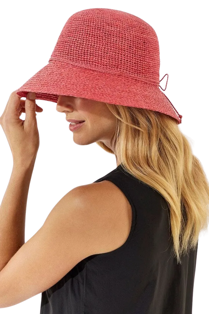 Coolibar Carolina Summer Cloche Hat UPF 50  - Radiant Coral