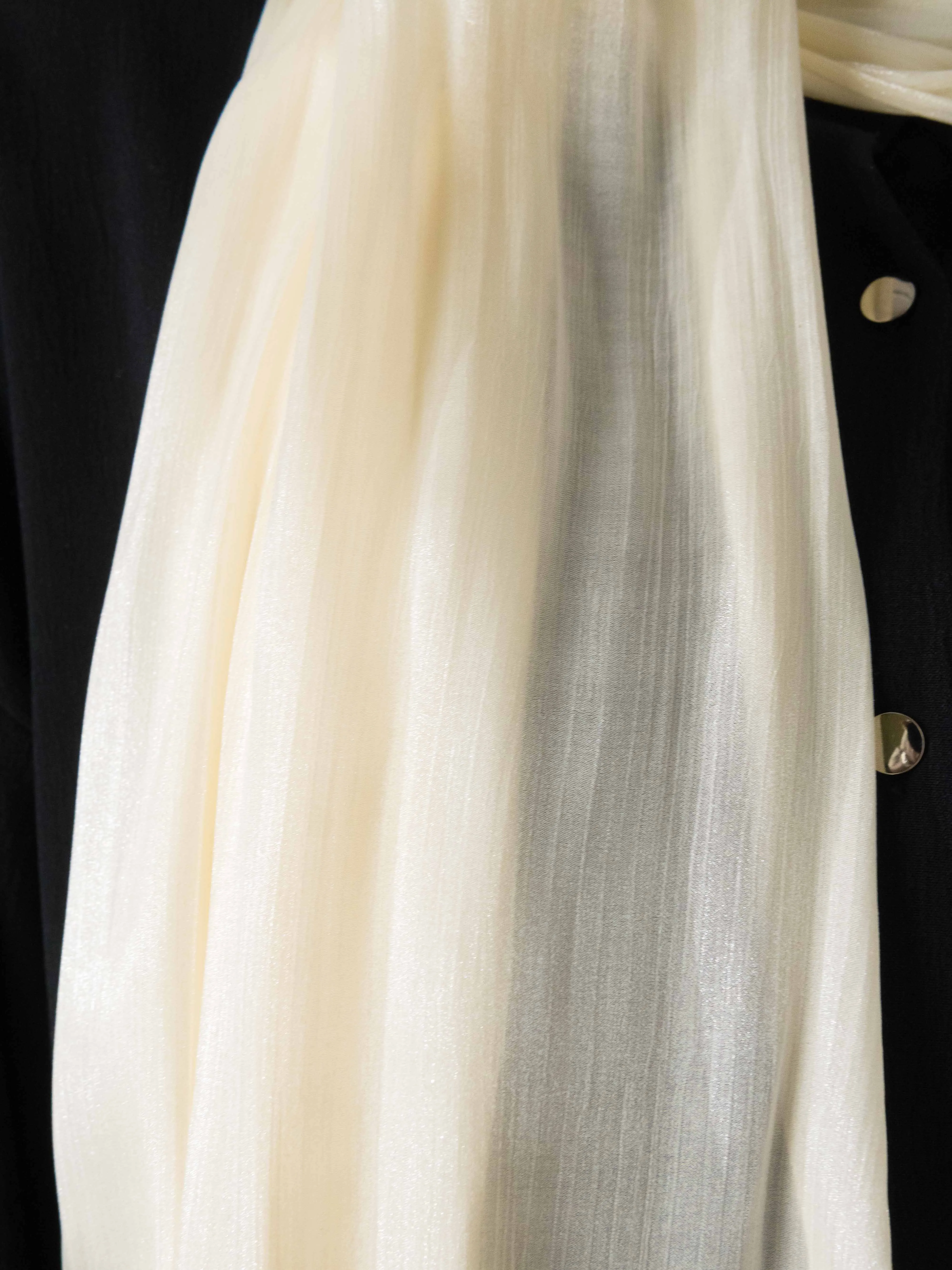 Cream Silk Organza Hijab