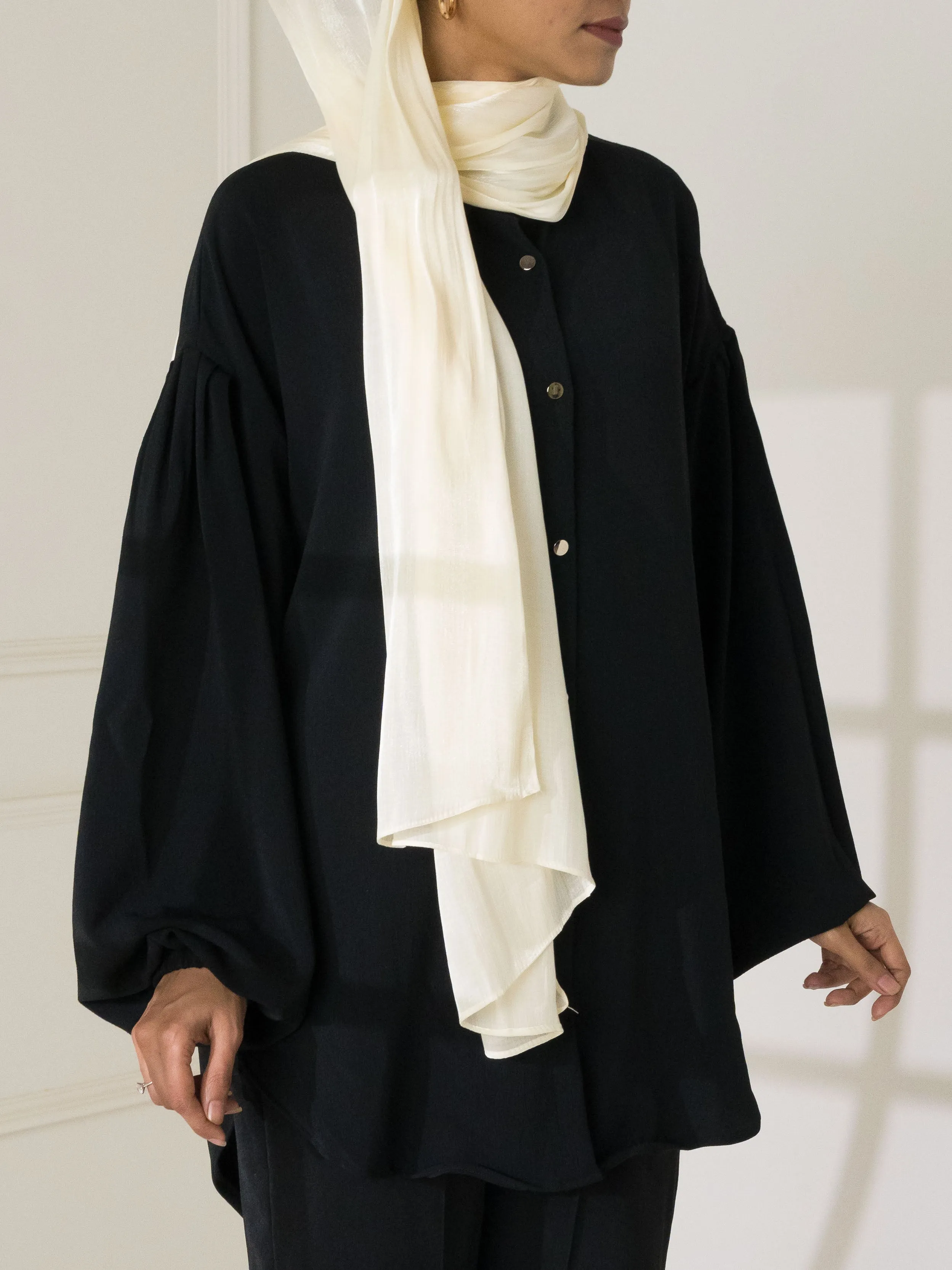 Cream Silk Organza Hijab