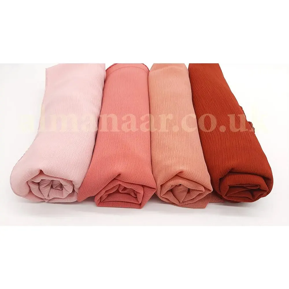 Crinkle Chiffon Hijab - Rust