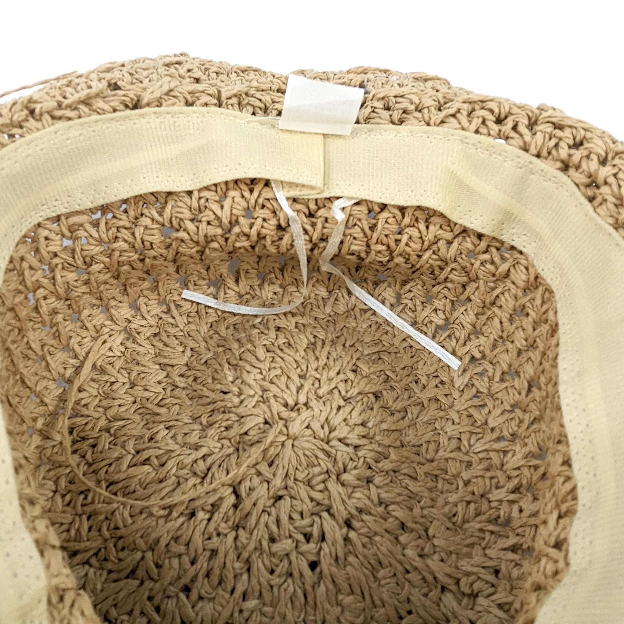 Crochet Style Foldable Hat - Natural Flower