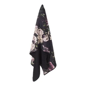 Cuscino Purple Rose Velvet Black Throw 130x220cm