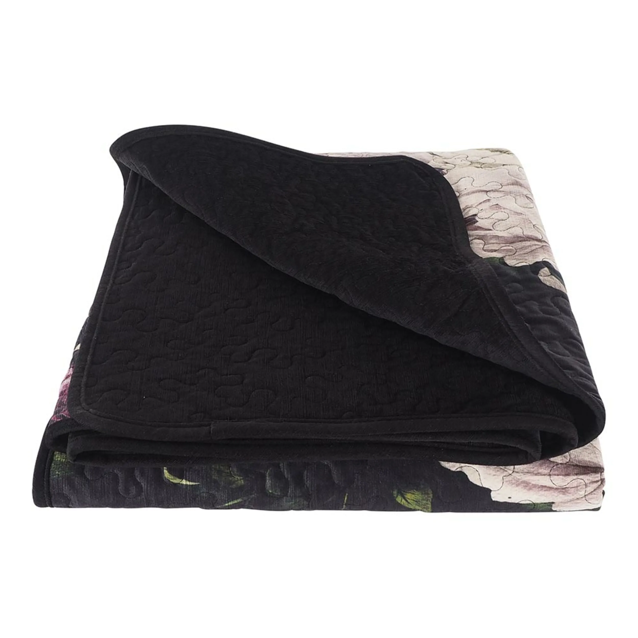 Cuscino Purple Rose Velvet Black Throw 130x220cm