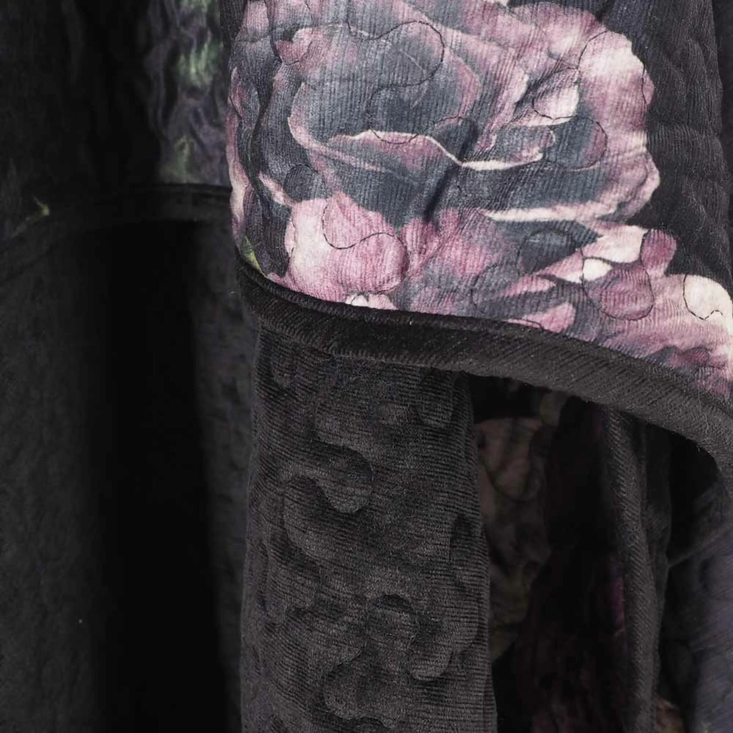 Cuscino Purple Rose Velvet Black Throw 130x220cm