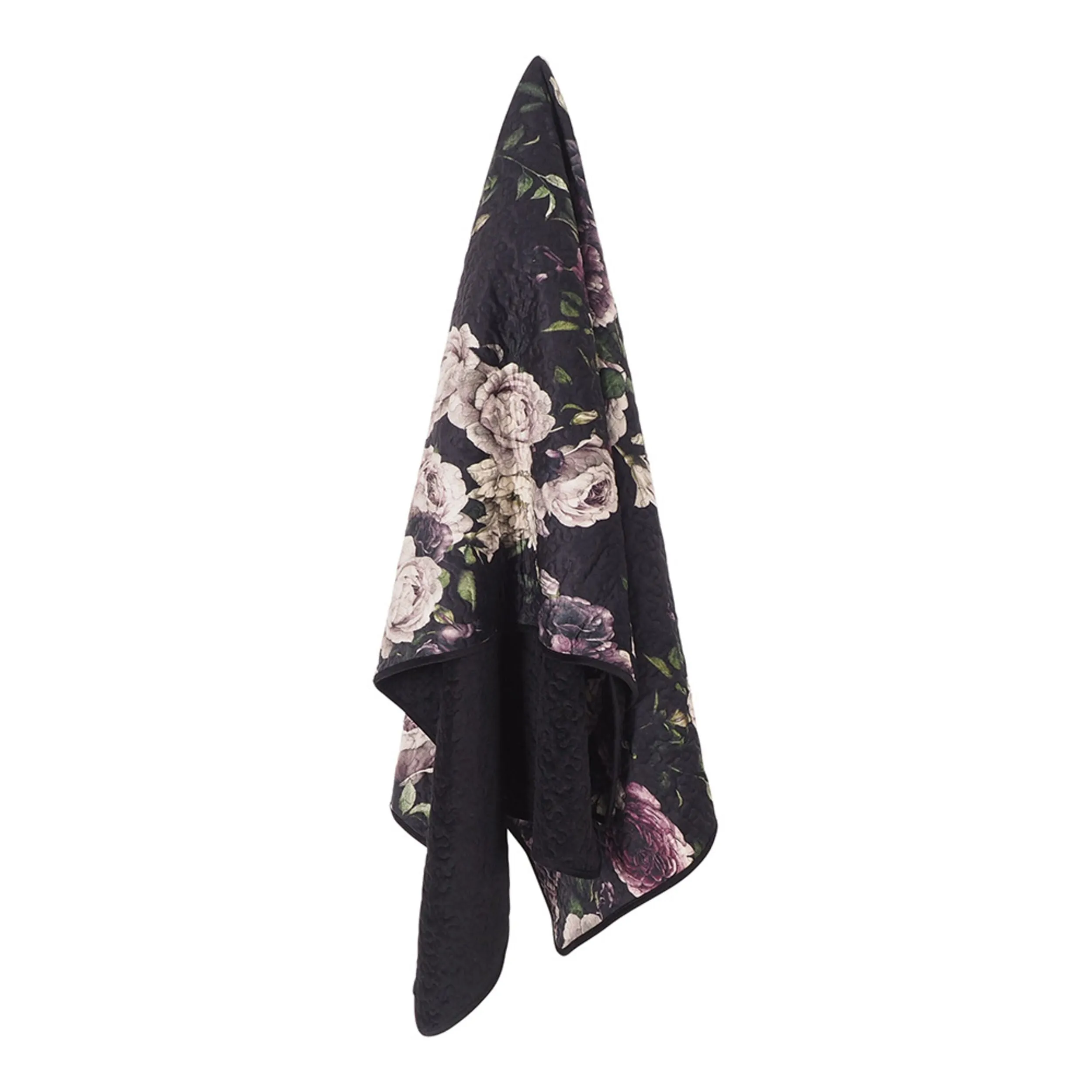 Cuscino Purple Rose Velvet Black Throw 130x220cm