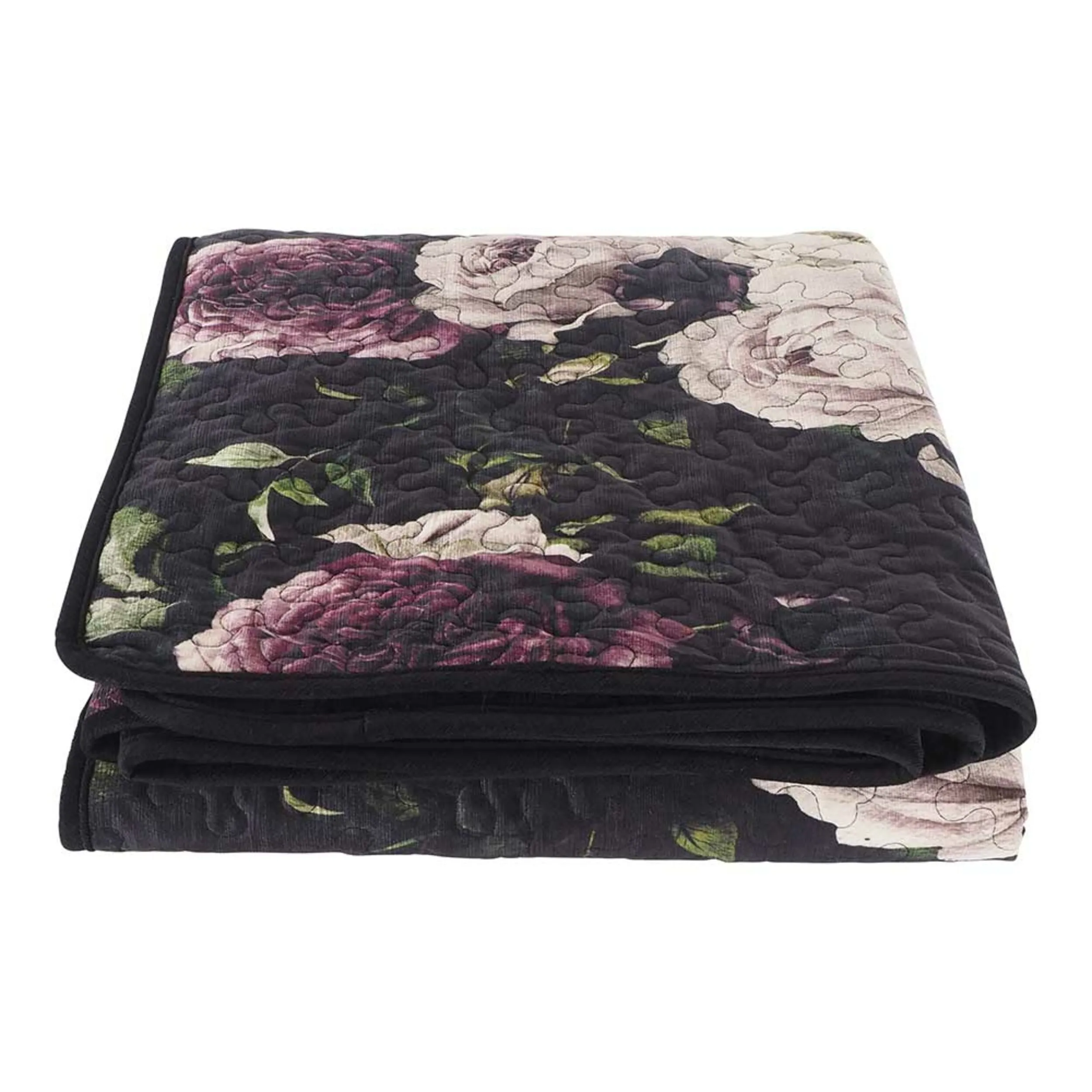 Cuscino Purple Rose Velvet Black Throw 130x220cm
