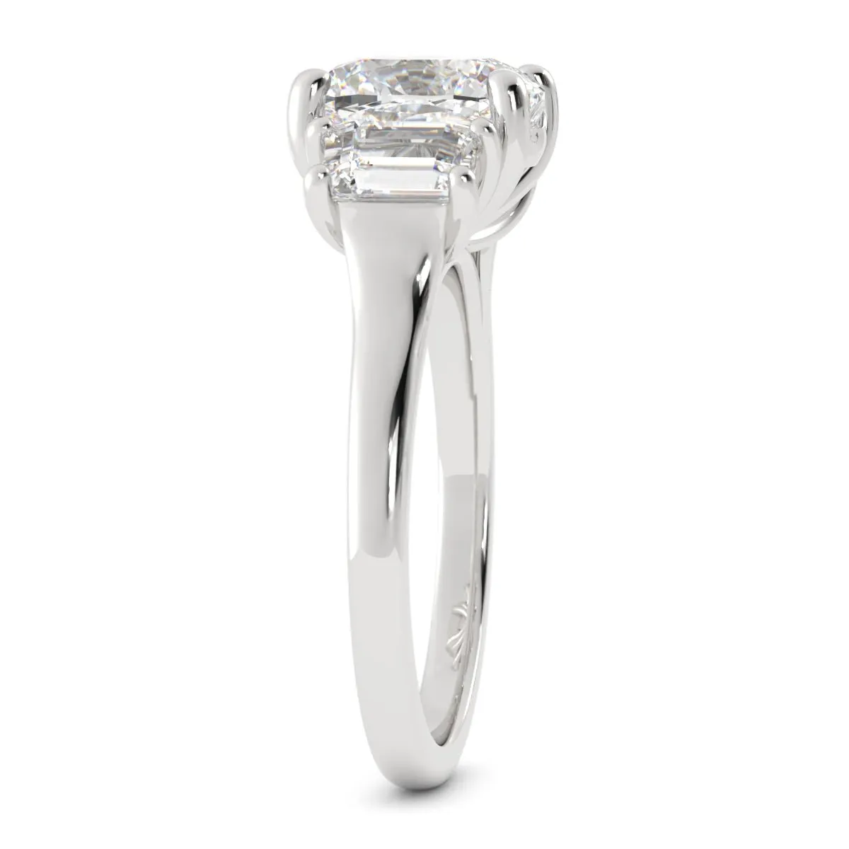 Cushion and Trapezoid Diamond Ring
