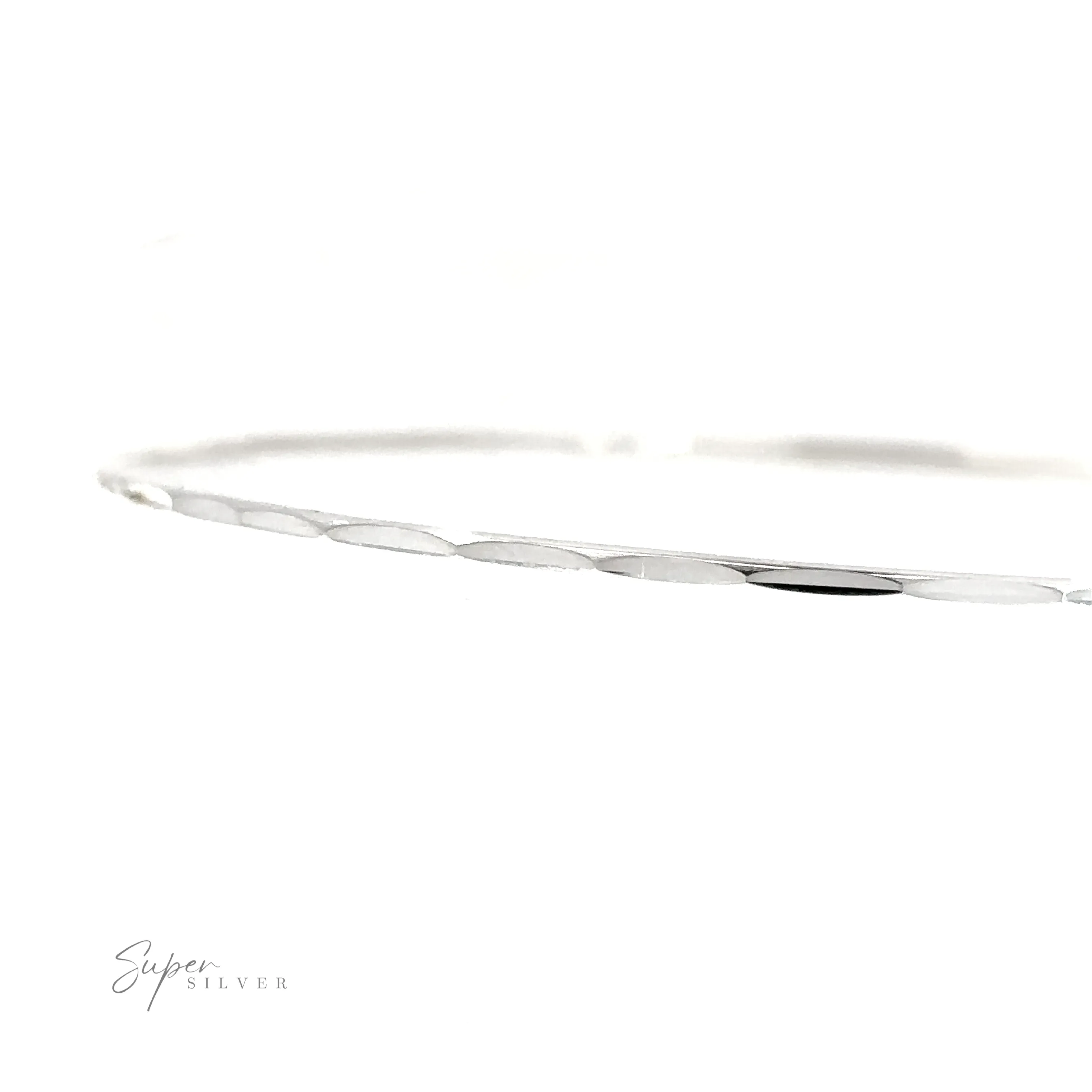 Dainty Faceted Silver Bangle