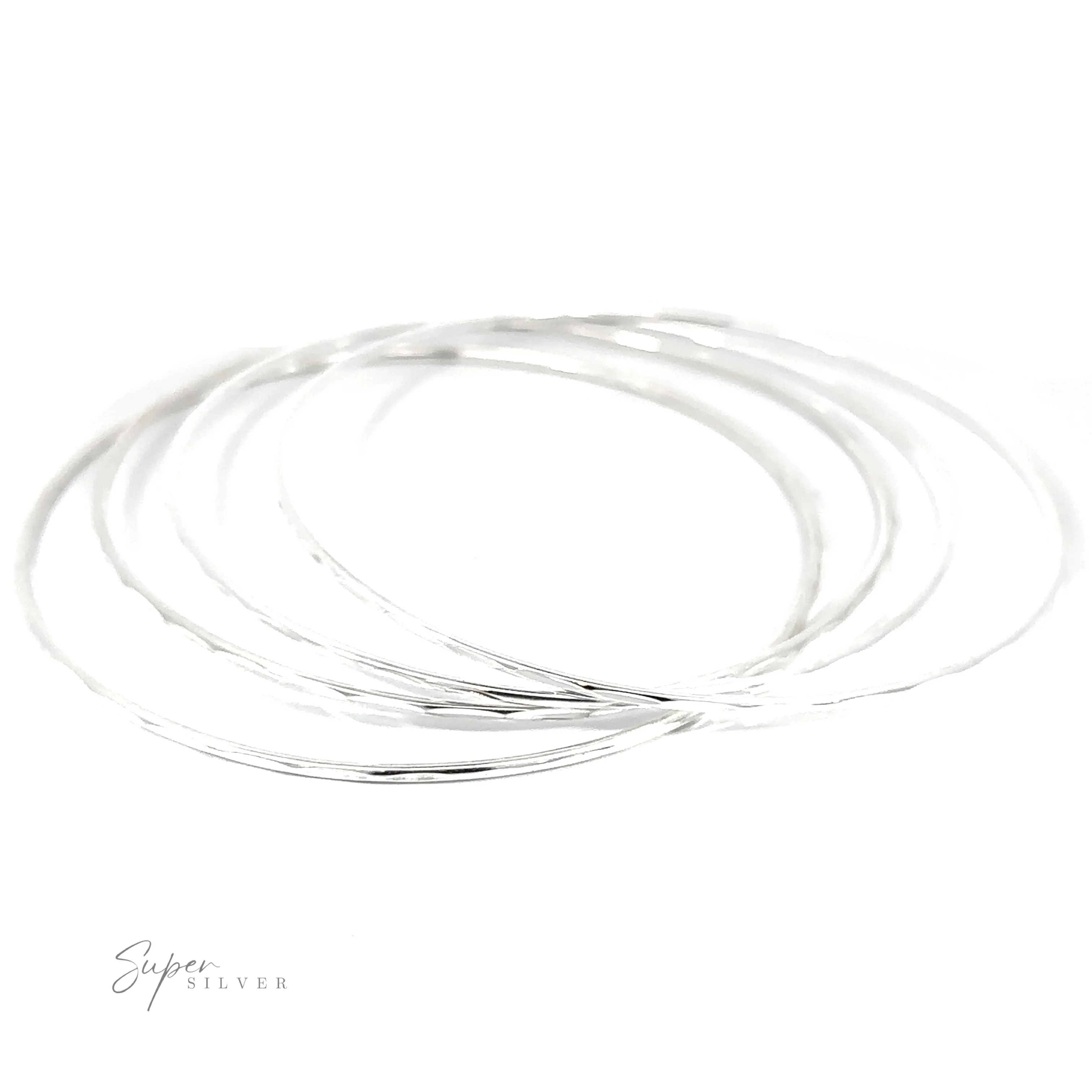 Dainty Faceted Silver Bangle