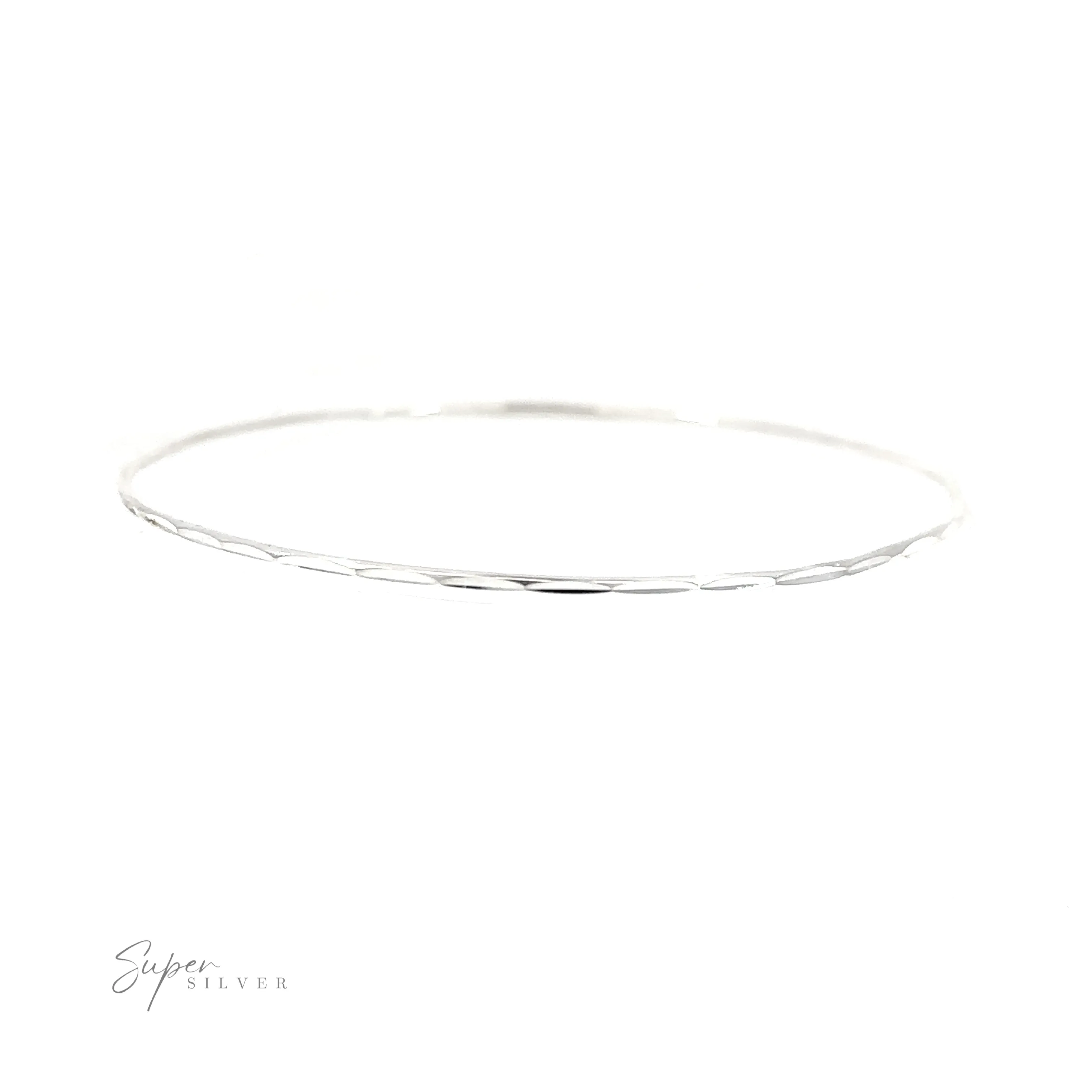Dainty Faceted Silver Bangle