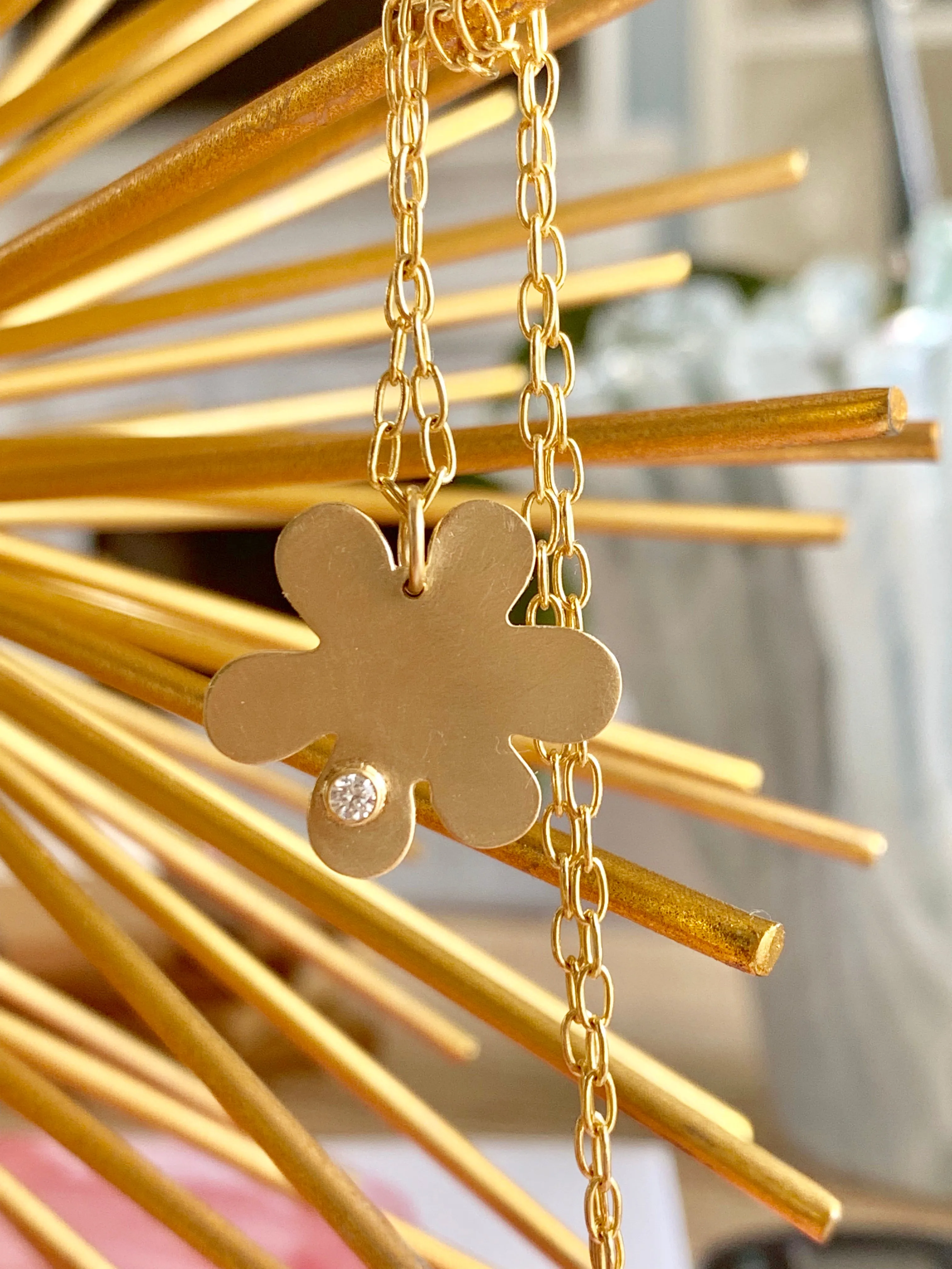 Daisy Diamond Petal Charm with Removable Bail