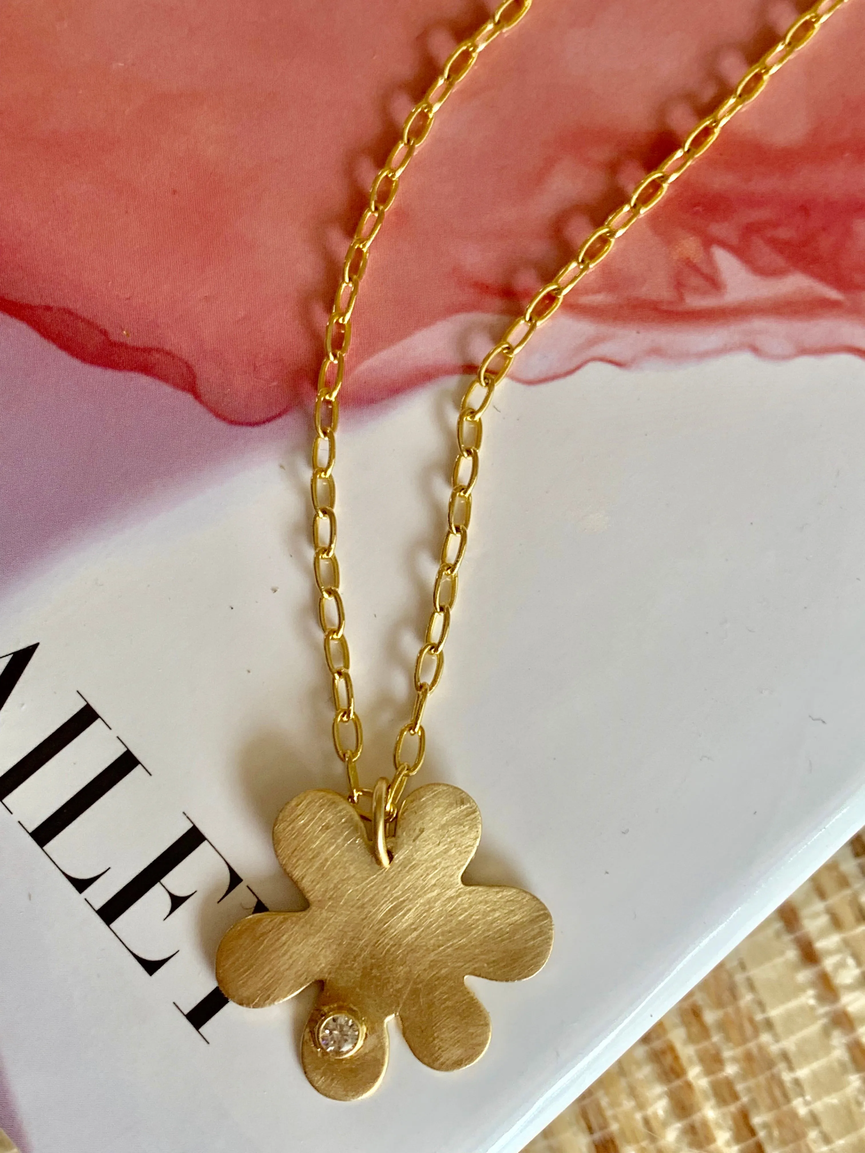 Daisy Diamond Petal Charm with Removable Bail