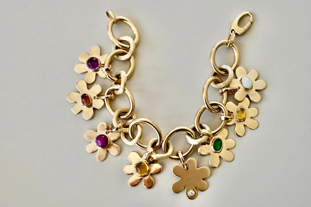 Daisy Diamond Petal Charm with Removable Bail
