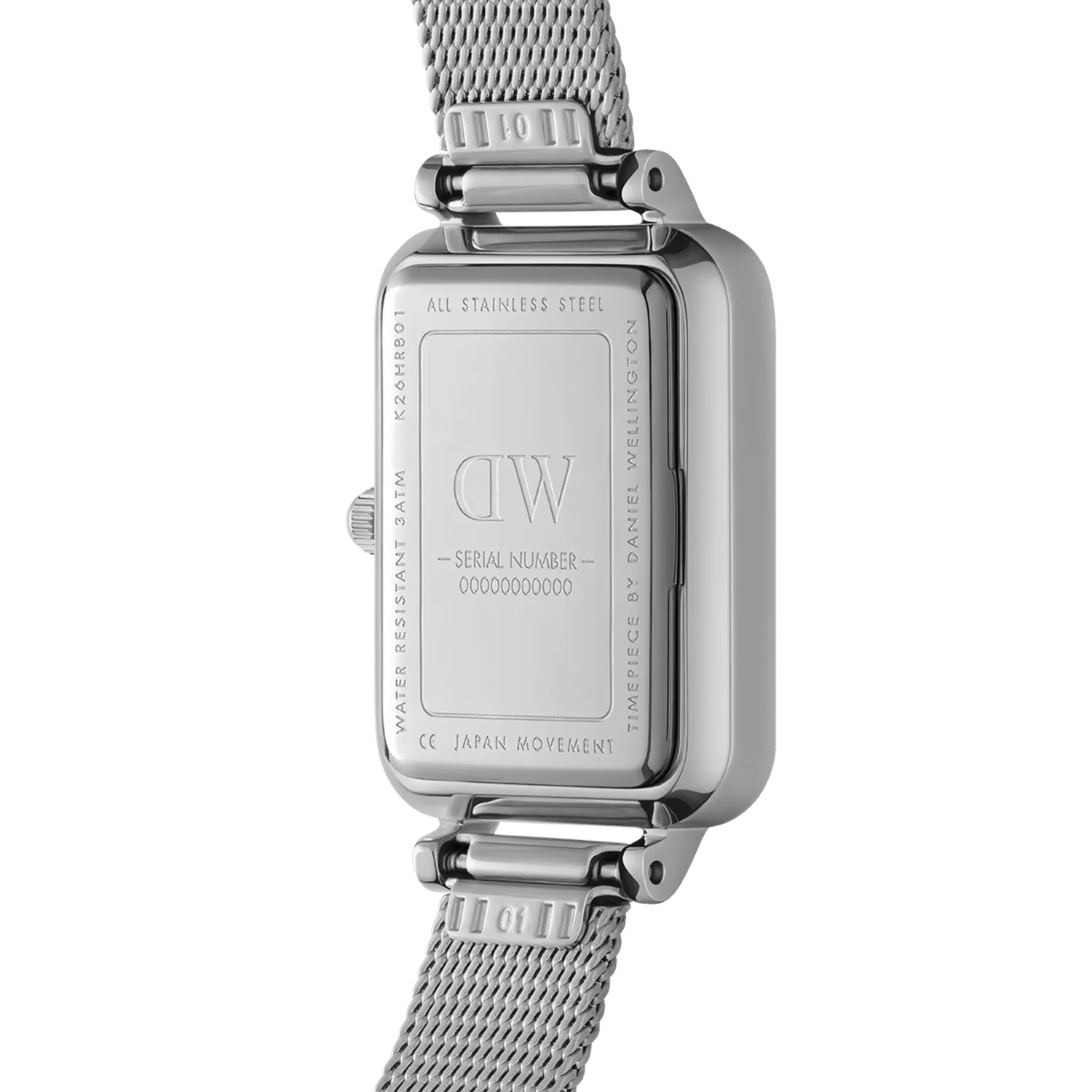 Daniel Wellington Quadro 20X26 Pressed Sterling Silver and White Watch