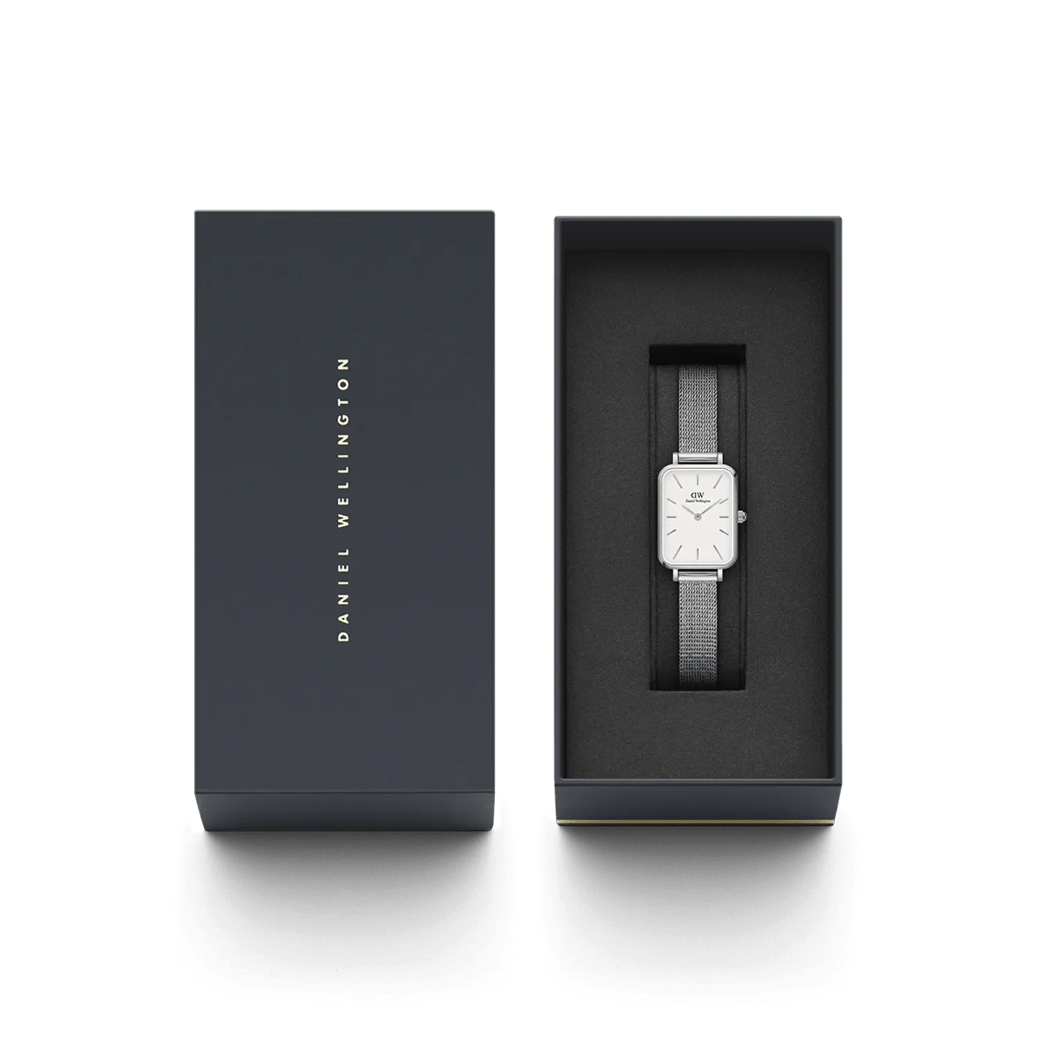 Daniel Wellington Quadro 20X26 Pressed Sterling Silver and White Watch