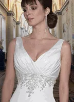 Davinci Bridal 8373 Size 24 Long A Line Wedding Dress V Neck Train Bridal Gown