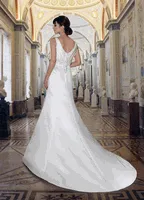 Davinci Bridal 8373 Size 24 Long A Line Wedding Dress V Neck Train Bridal Gown