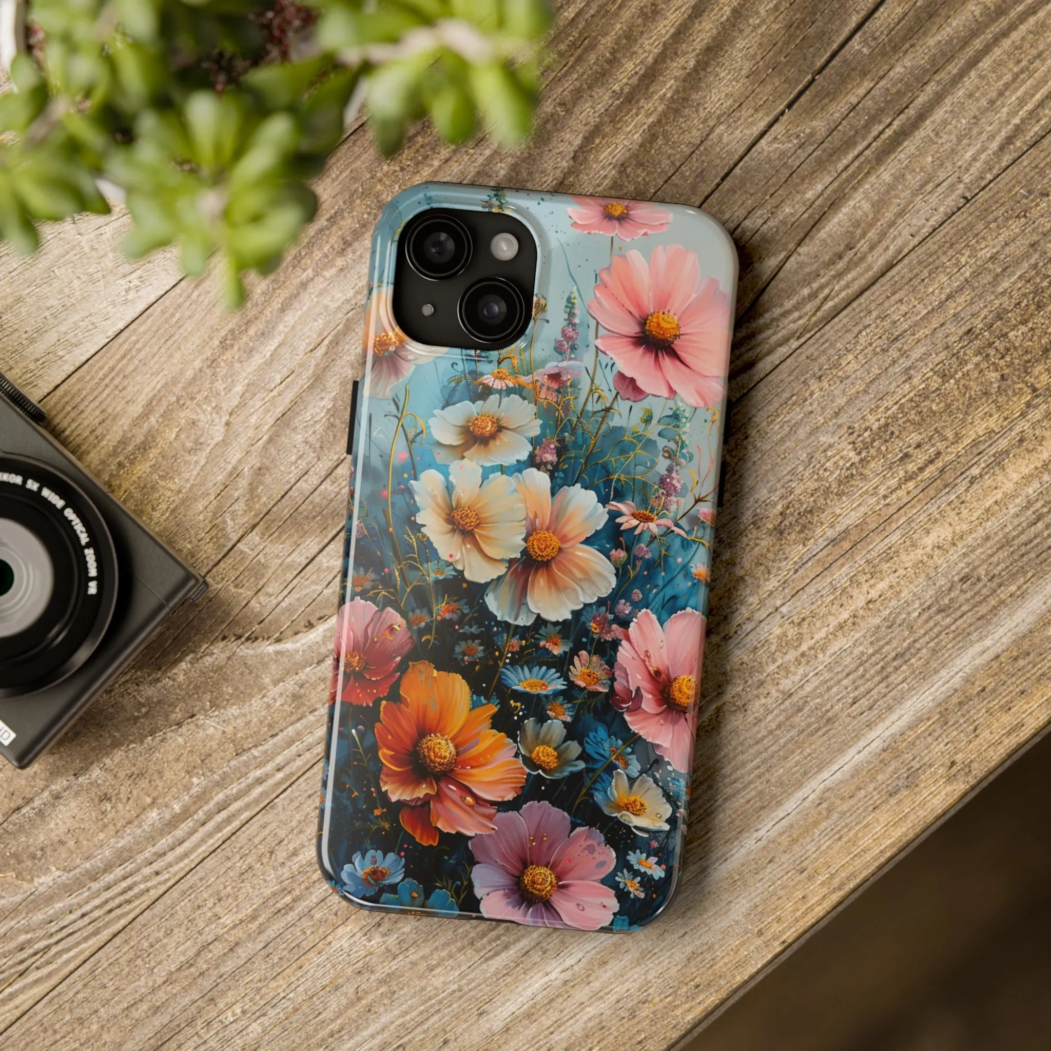 Floral iPhone Case, Vibrant Garden Flowers Protective Phone Cover, Designer Artistic Blossom Mobile Case, Unique Flower Gift Idea, Tough iPhone Case