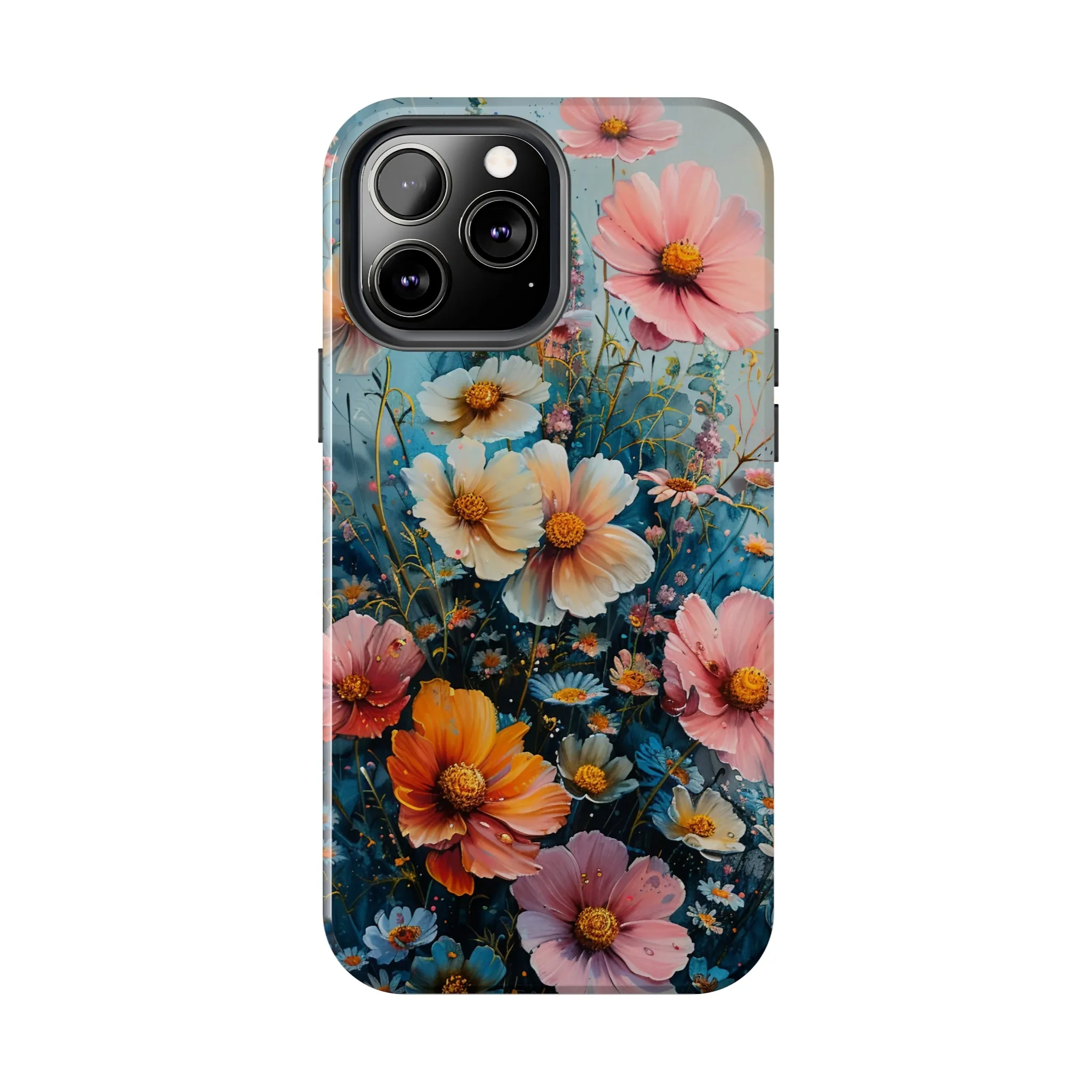 Floral iPhone Case, Vibrant Garden Flowers Protective Phone Cover, Designer Artistic Blossom Mobile Case, Unique Flower Gift Idea, Tough iPhone Case