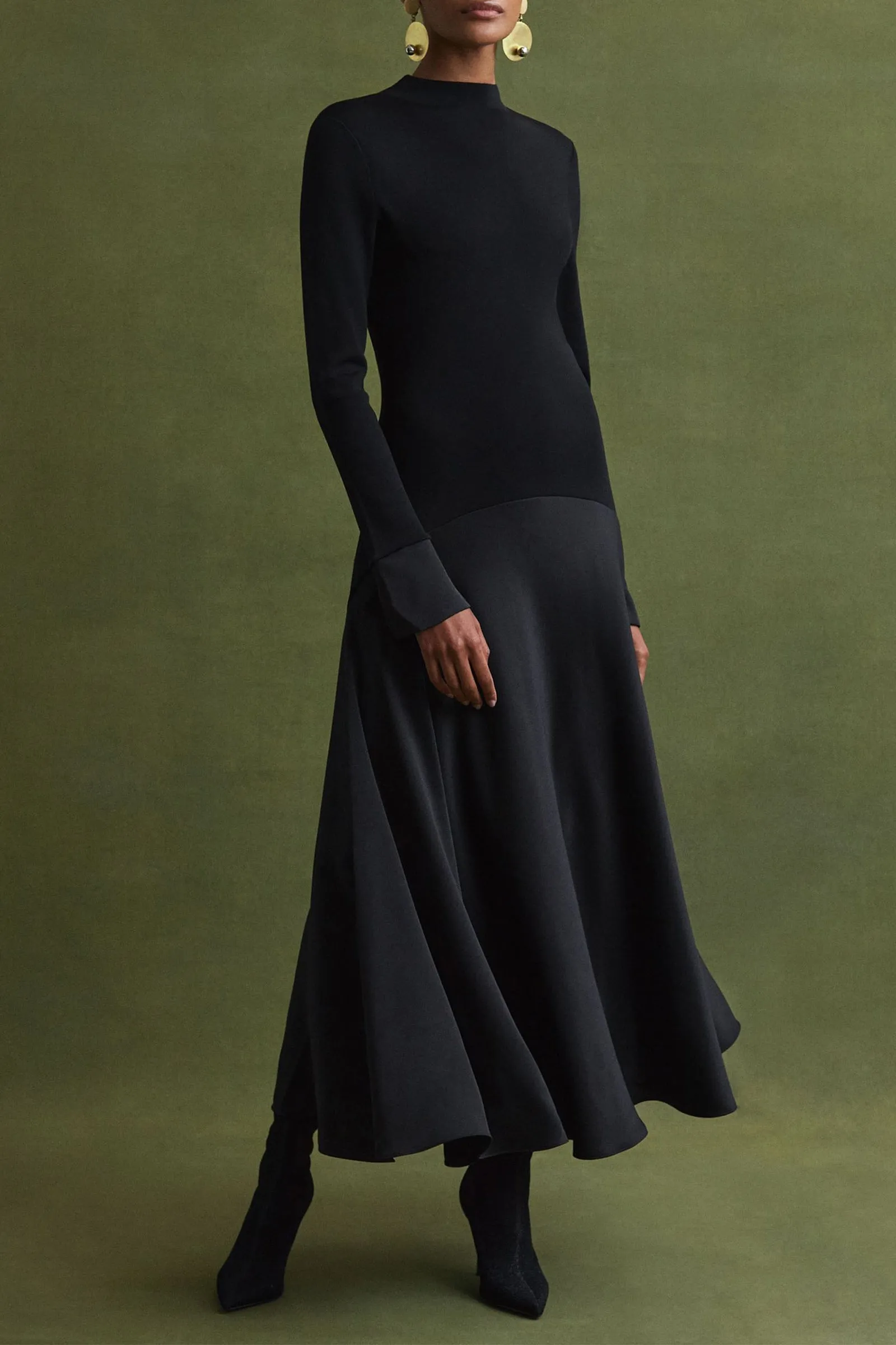 Florere Knitted Satin Midi Dress
