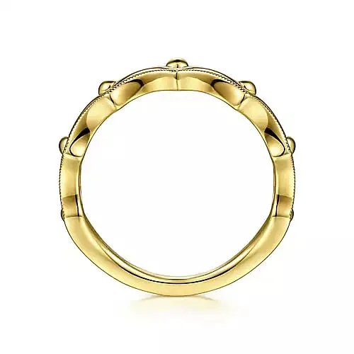 Gabriel & Co | 14K Yellow Gold Crown Bujukan Stackable Ring
