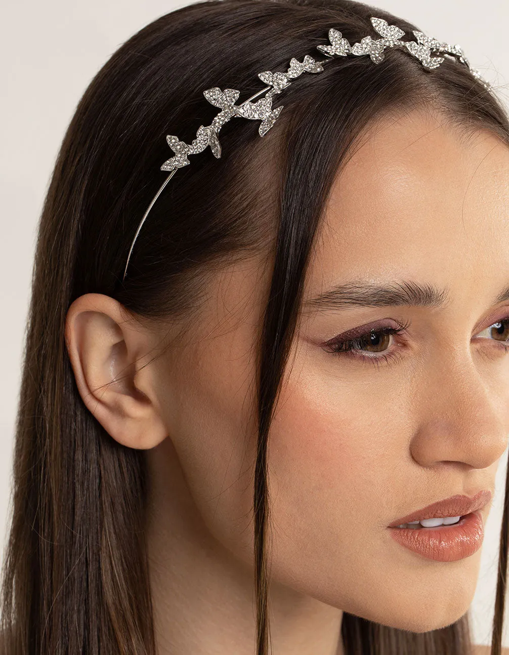 Gold Butterfly Diamante Detailed Headband