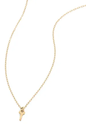 Gold Key Charm Necklace