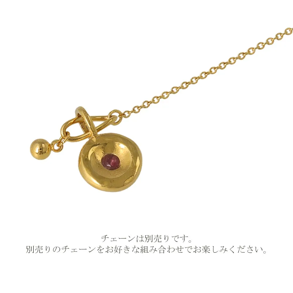 Gold Tone Disc Necklace Charm