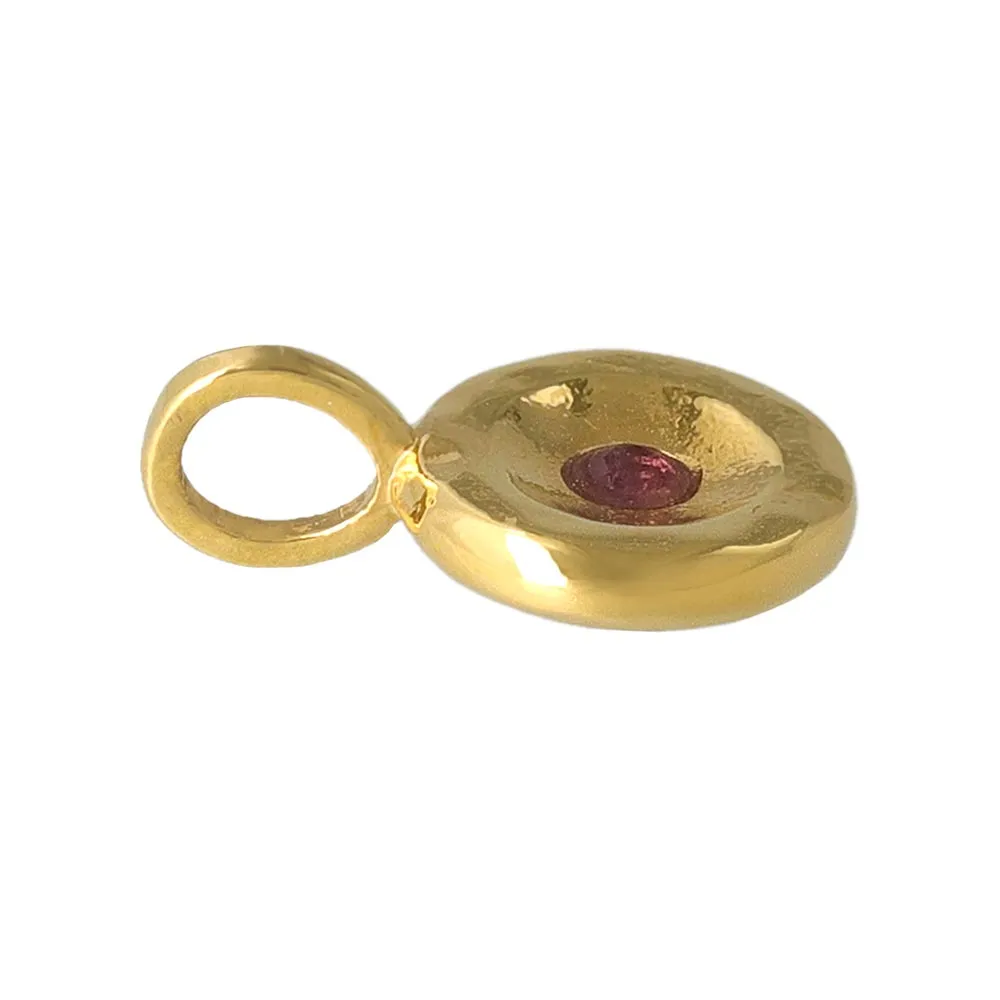 Gold Tone Disc Necklace Charm