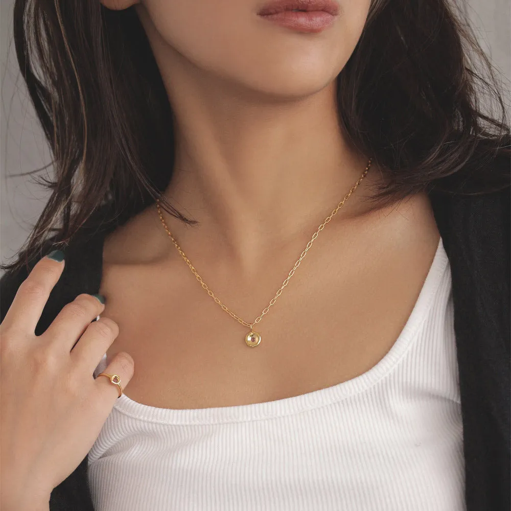 Gold Tone Disc Necklace Charm