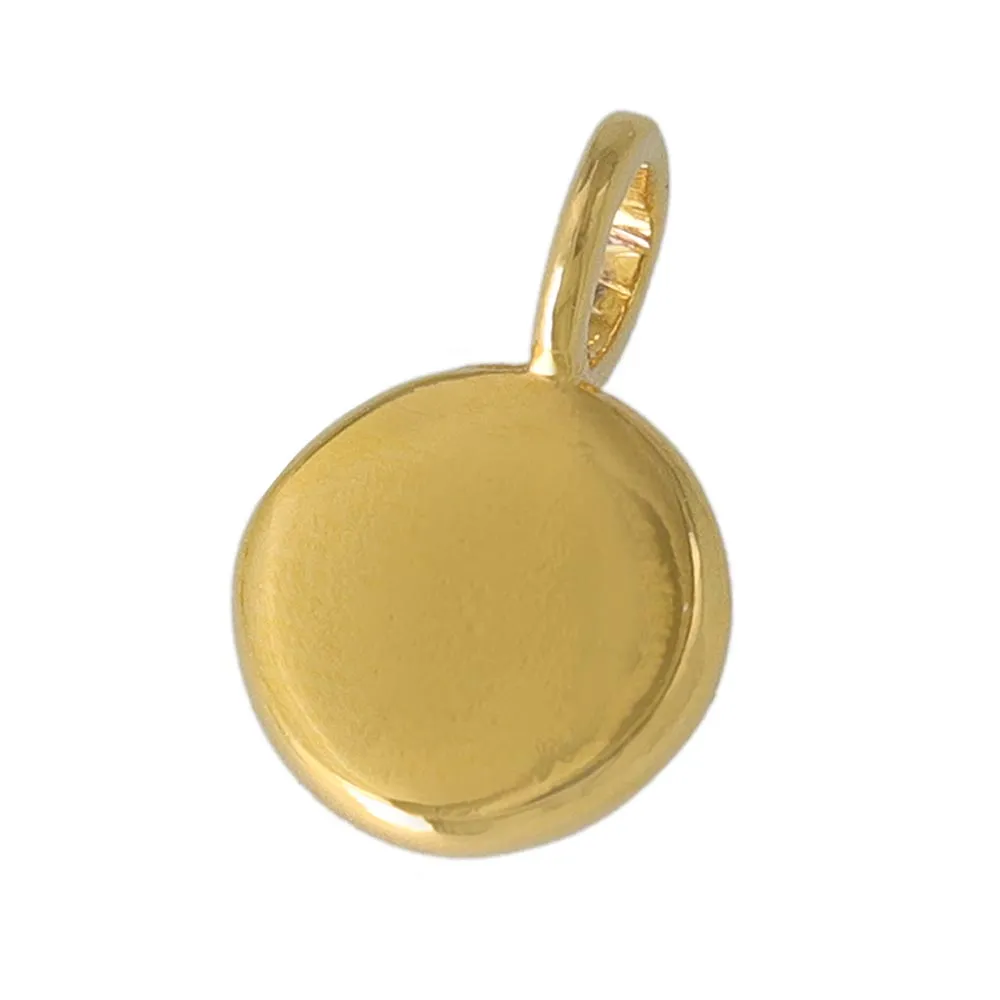 Gold Tone Disc Necklace Charm