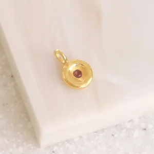 Gold Tone Disc Necklace Charm