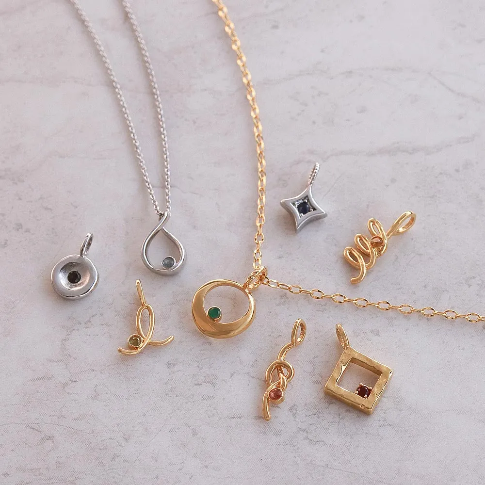 Gold Tone Disc Necklace Charm