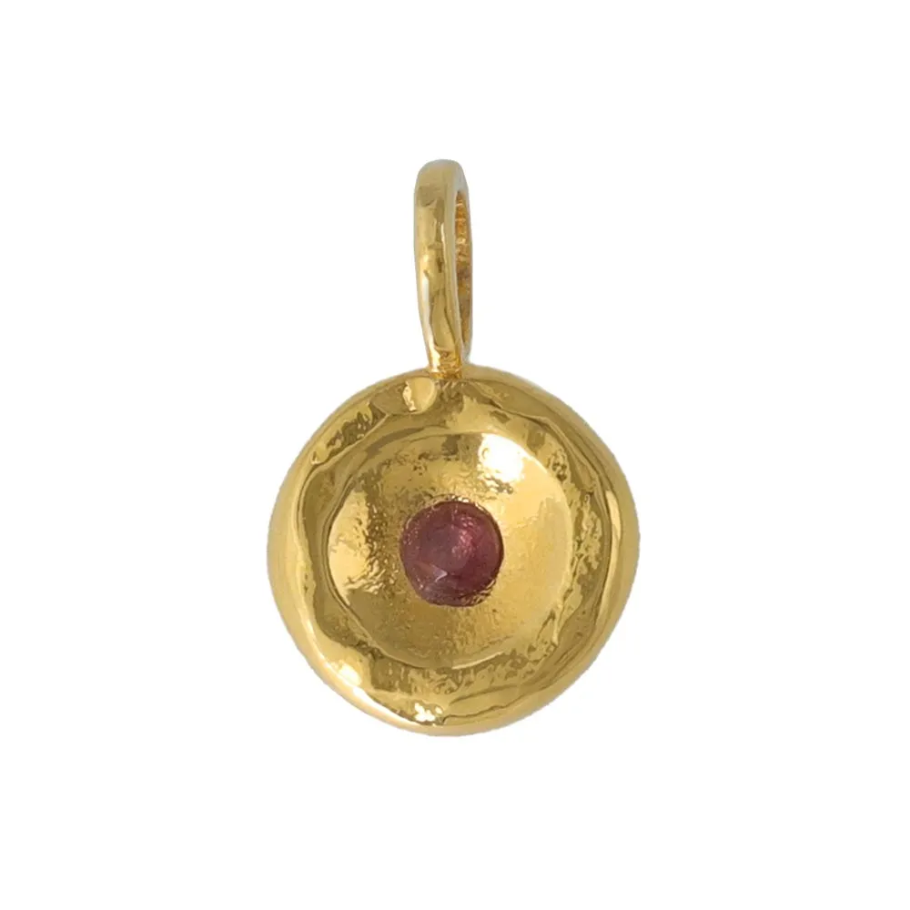 Gold Tone Disc Necklace Charm