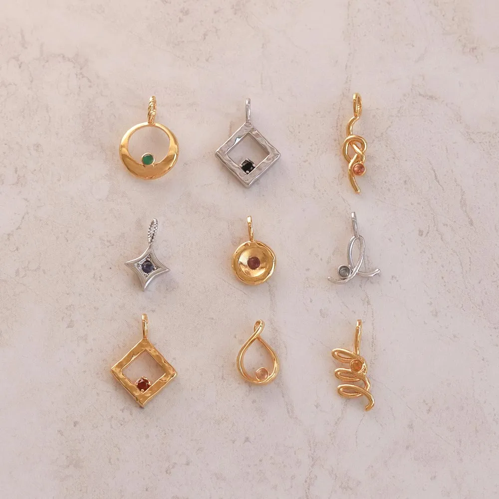 Gold Tone Disc Necklace Charm