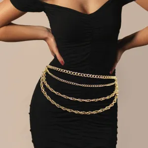 iLLASPARKZ 4 Row Chain Waist Belt