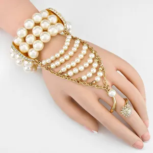 iLLASPARKZ Majestic Pearl Hand Chain Bracelet