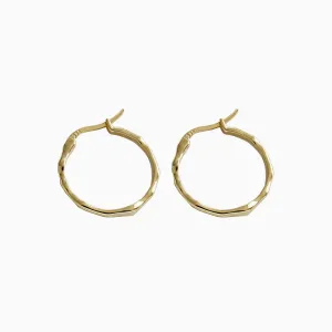 Irregular Surface Thin Hoop Earrings
