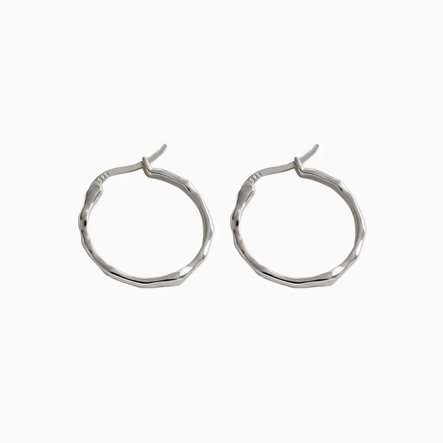 Irregular Surface Thin Hoop Earrings