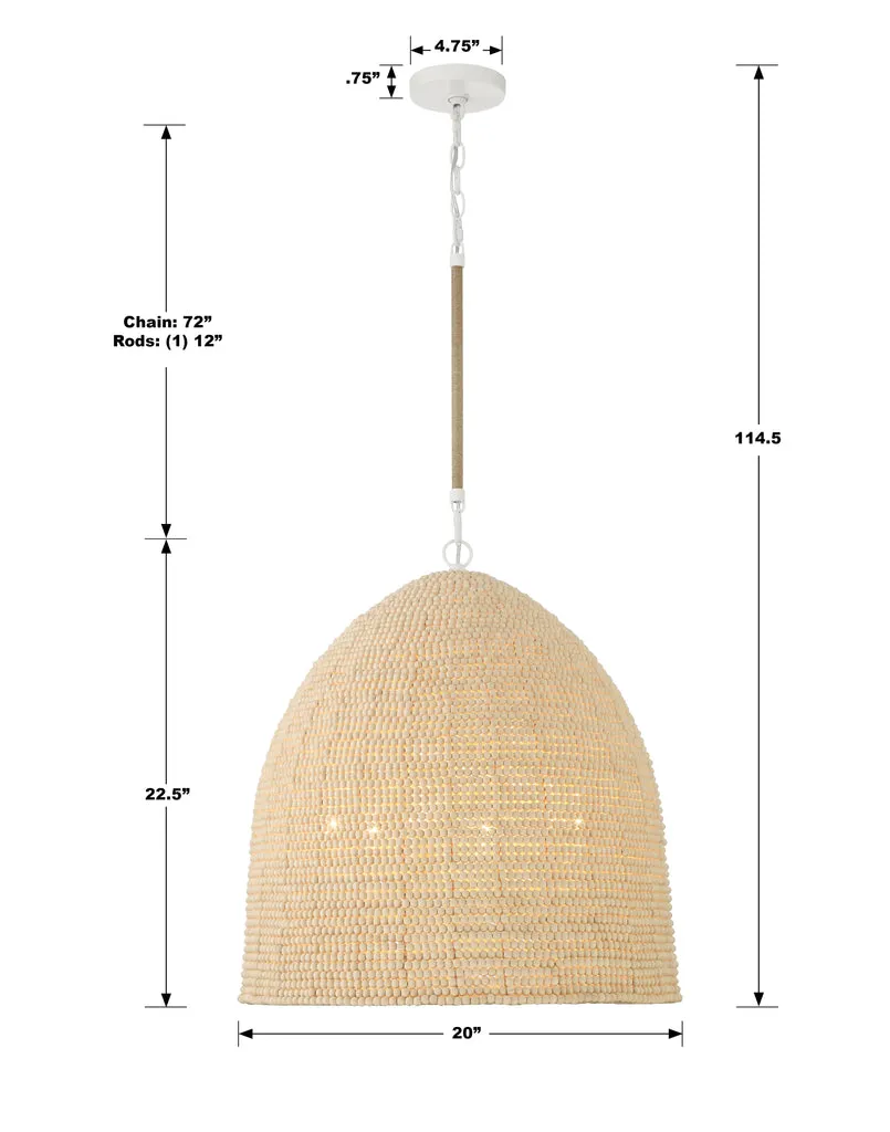 Jasper 6 Light Matte White Chandelier