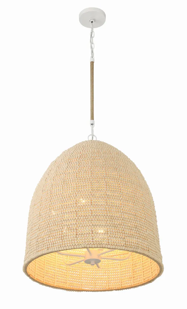 Jasper 6 Light Matte White Chandelier