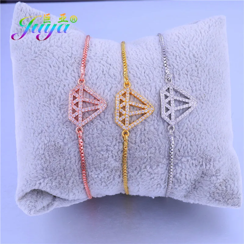 Juya Dropshipping Slider Chain Adjustable Bracelets Handmade Luxury Charm Bracelets For Women Men Gold/Silver/Rose Gold Bracelet