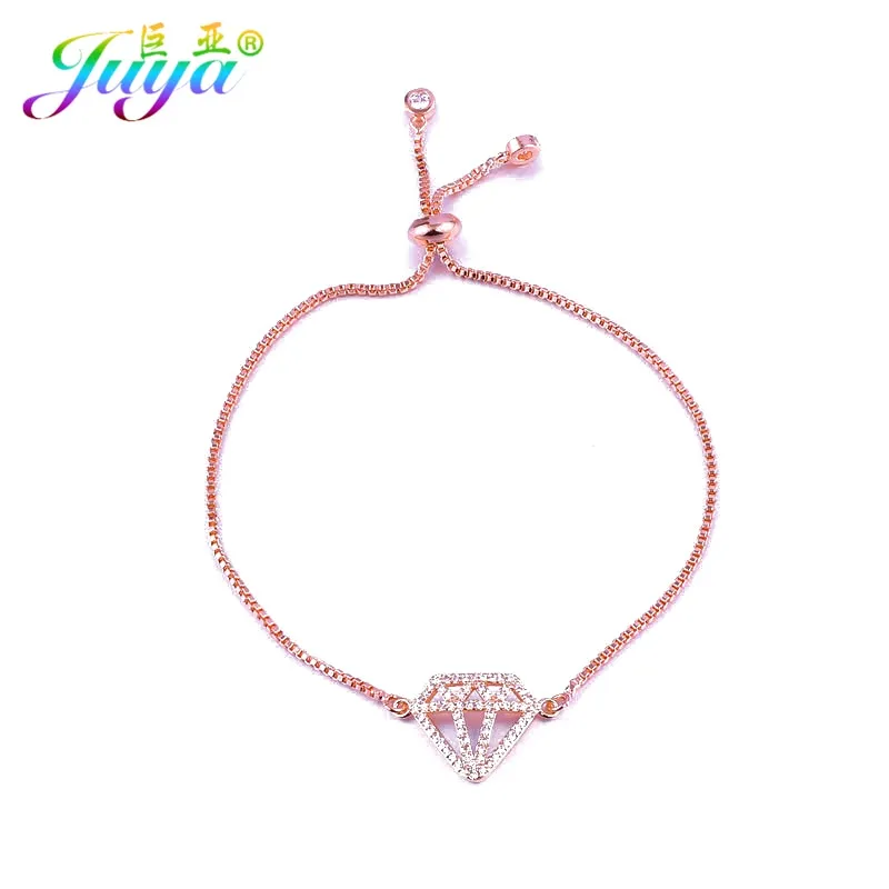 Juya Dropshipping Slider Chain Adjustable Bracelets Handmade Luxury Charm Bracelets For Women Men Gold/Silver/Rose Gold Bracelet