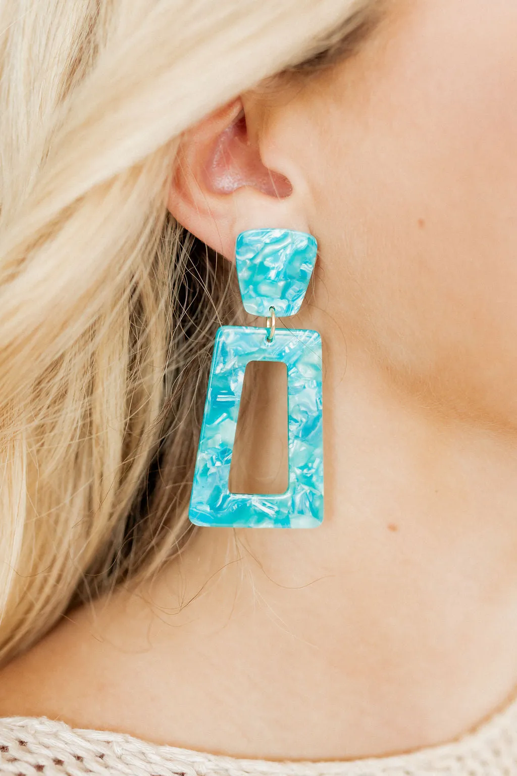 Kennedy Statement Earring - Atlantis Teal