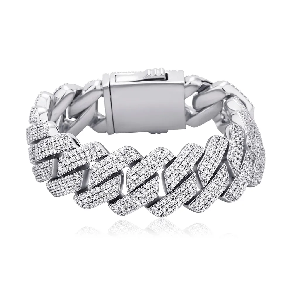 Lab Diamond Cuban Chain Bracelet - 12mm