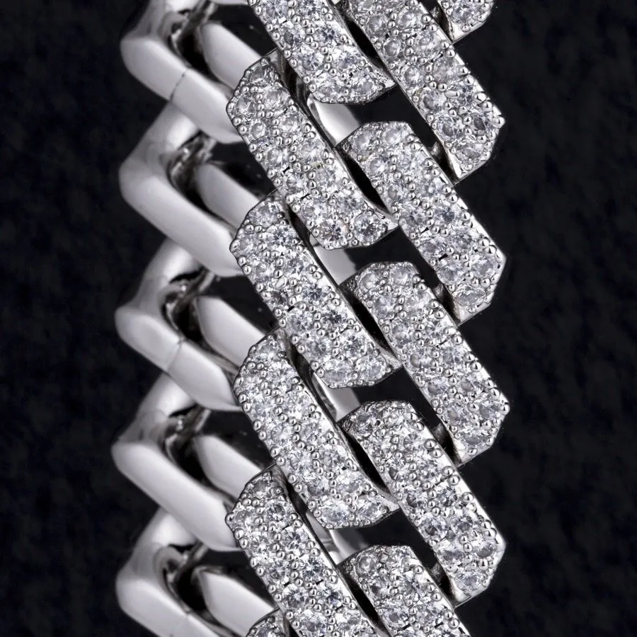 Lab Diamond Cuban Chain Bracelet - 12mm