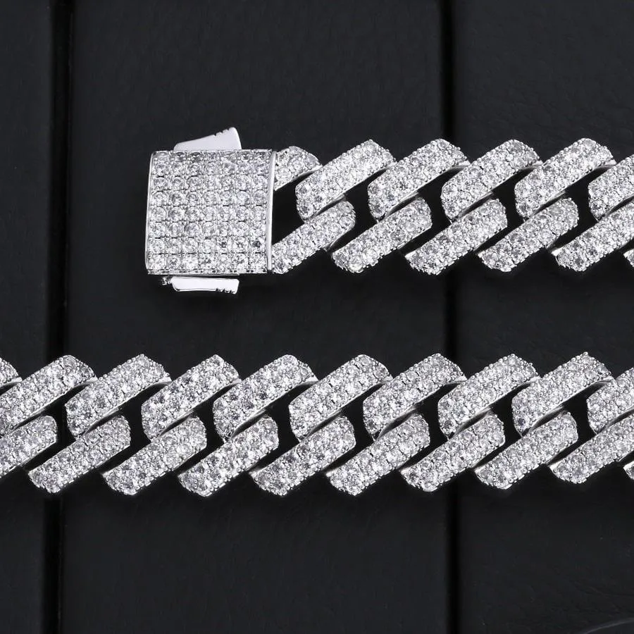Lab Diamond Cuban Chain Bracelet - 12mm