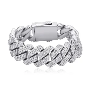 Lab Diamond Cuban Chain Bracelet - 12mm
