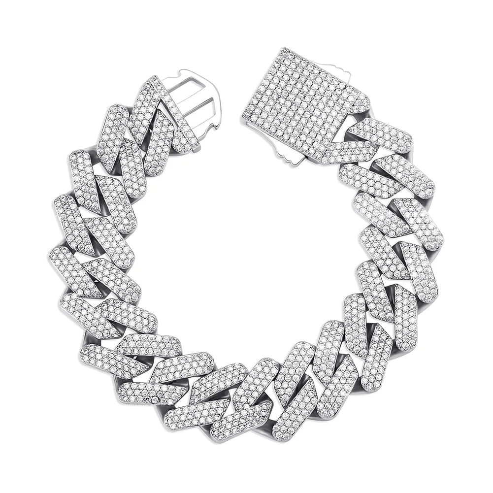 Lab Diamond Cuban Chain Bracelet - 12mm