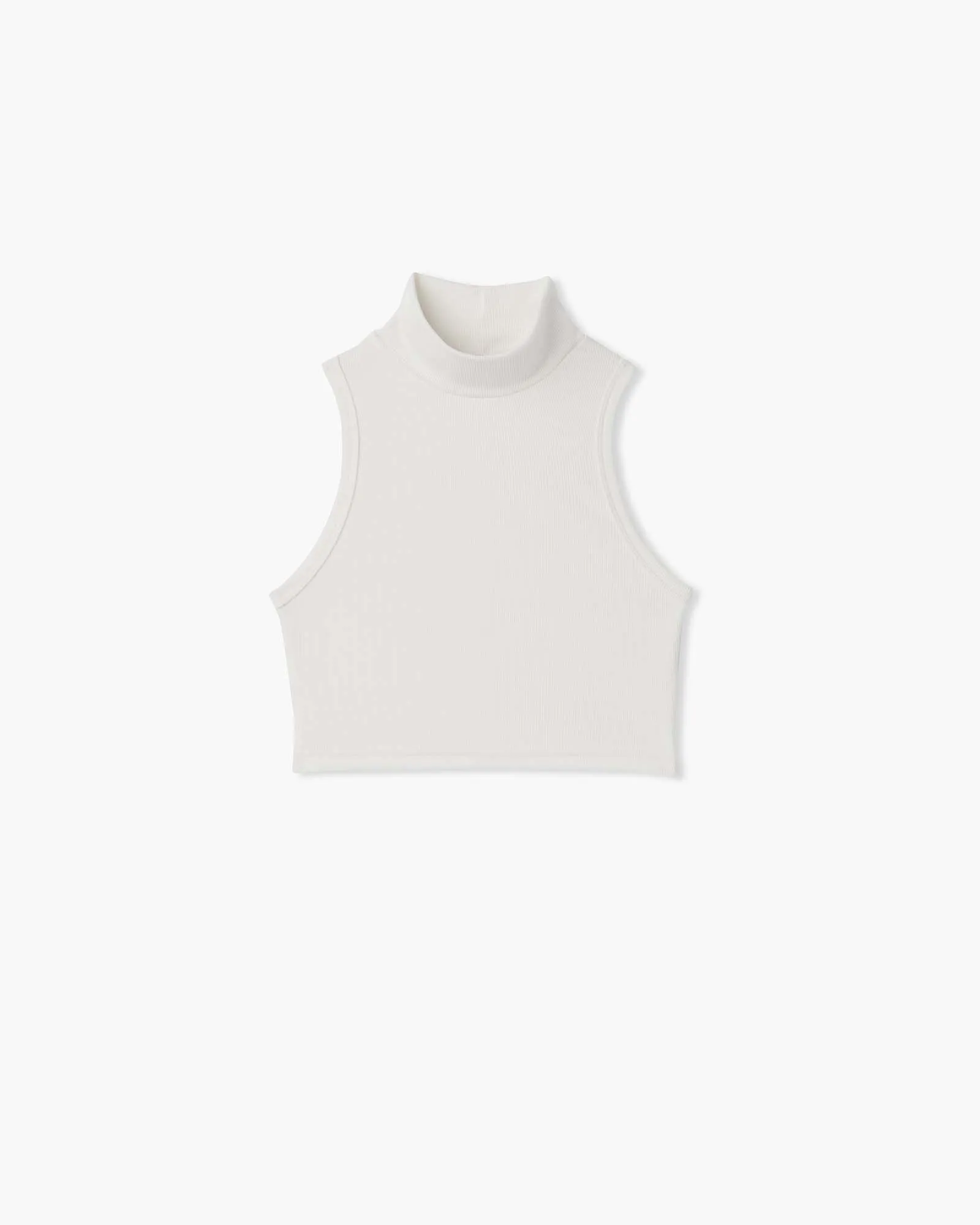 Light Rib Mockneck Tank - Ivory